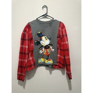 Reworked Upcycle Grunge Oversize Mickey Mouse One of a Kind Top M/L